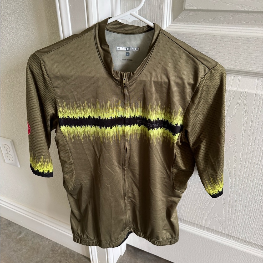 Castelli Olive and Yellow Cycling Jersey